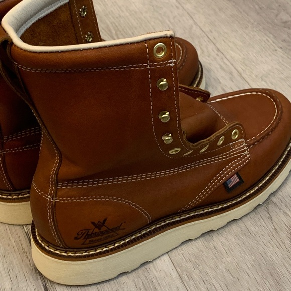 Thorogood American heritage 6" tobacco moc toe Tan work boots for men size 7.5D - Picture 8 of 16
